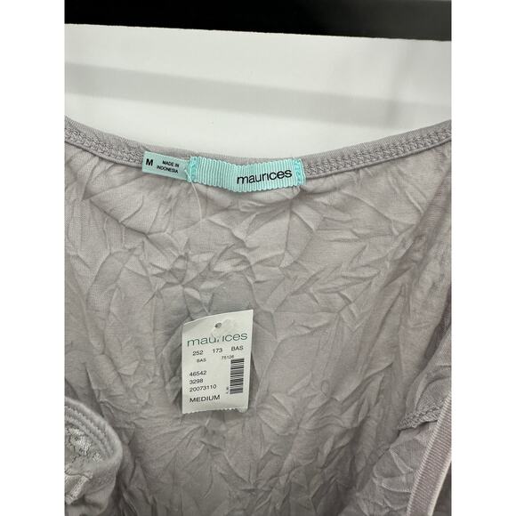 Maurices Y2K Gray Crinkle Lace Tank Top Camisole Size M NWT Fairy Coquette - Picture 6 of 7